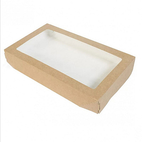 Коробка ECO 25*15*4 см крафт с окном